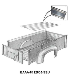 BED STRIPS WITHOUT HOLES - 95" STAINLESS, SET OF 7
