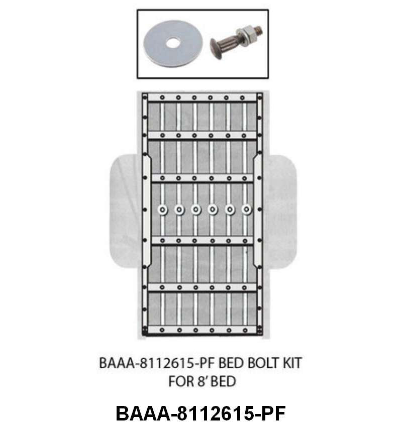 BED STRIP BOLT KIT FOR 95" BED STRIPS WITHOUT HOLES 63 BOLTS