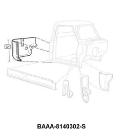 LOWER OUTER CAB CORNER PATCH PANEL - 53-56 F-100/F-350 RH