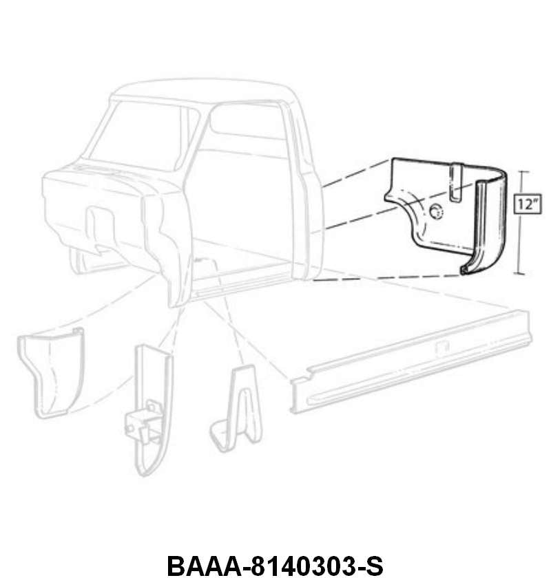 LOWER OUTER CAB CORNER PATCH PANEL - 53-56 F-100/F-350 LH (NO FILLER HOLE)