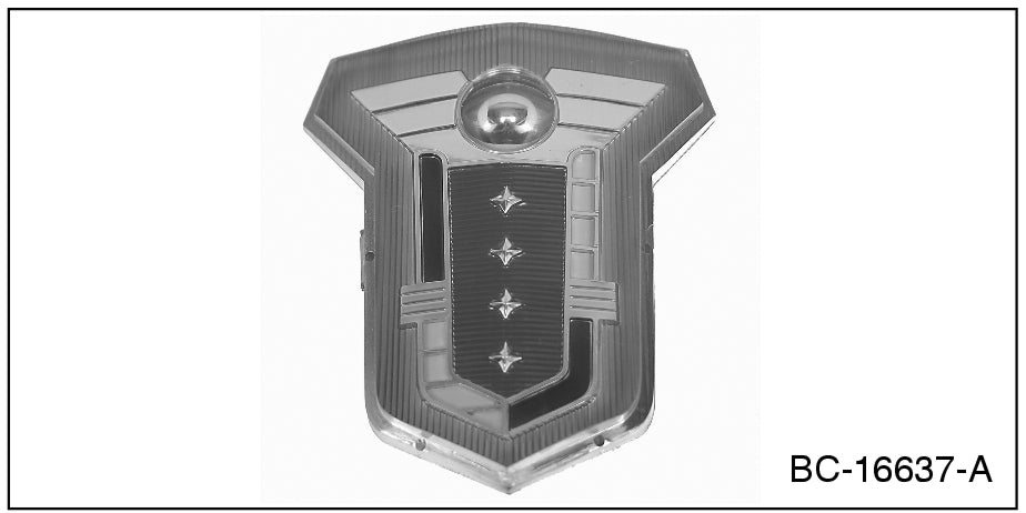 FRONT HOOD EMBLEM PLASTIC INSERT - 52-53 MERCURY
