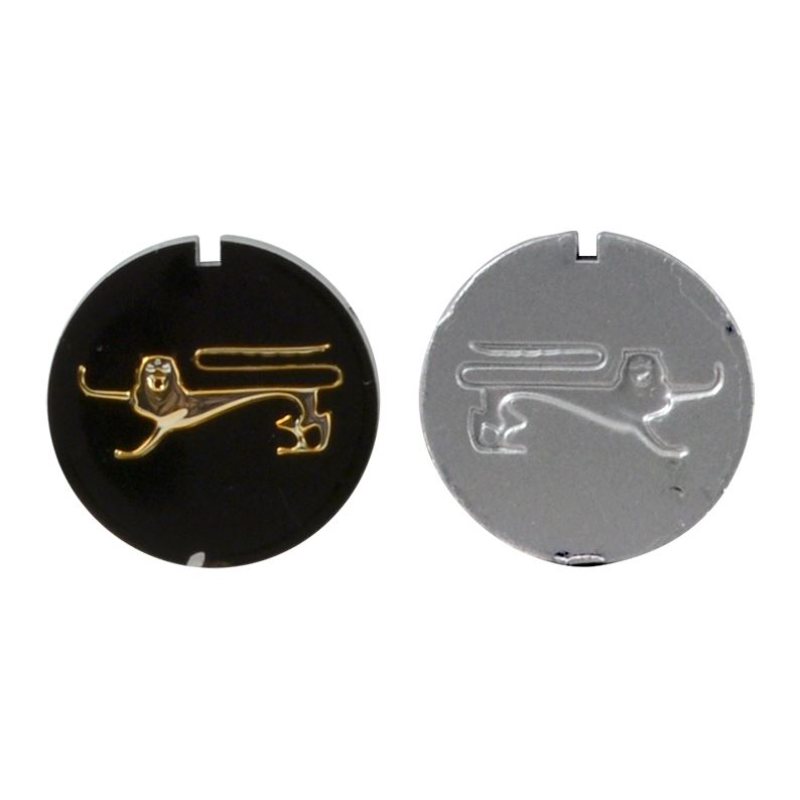 HOOD ORNAMENT PLASTIC INSERTS WITH GOLD LIONS - 61-62 GLX
