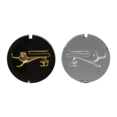 HOOD ORNAMENT PLASTIC INSERTS WITH GOLD LIONS - 61-62 GLX