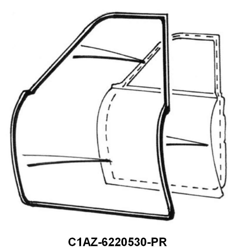 DOOR SEALS - 61 FAIRLANE 2DR #64, 61-62 GLX 2DR SDN #62, 61-62 GLX 2DR WGN #59