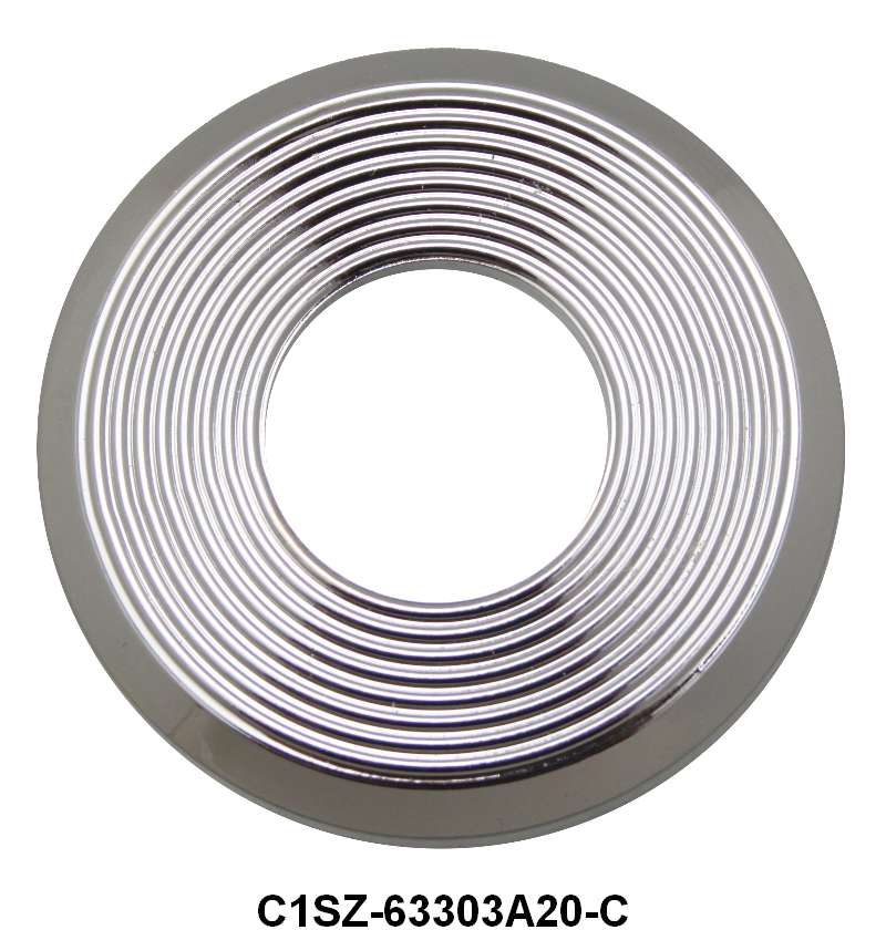 INSIDE DOOR HANDLE ESCUTCHEON - 63-64 GLX SDN/WGN, 64 FRLN #65B CHROME