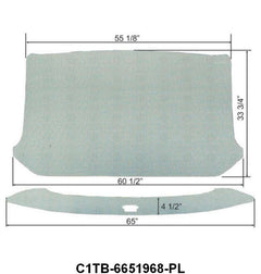 NON-PERFORATED HEADLINER - 61-63 UNIBODY W/SMALL WINDOW NON-PERFORATED