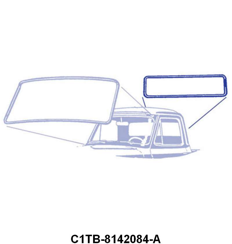 REAR/BACK WINDOW SEAL WITH FLAT GLASS - 61-66 F-100/F-350