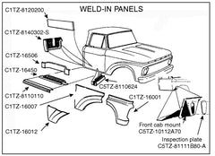 FRONT SECTION OF FRONT FENDER PATCH PANEL - 61-66 F-100 RH