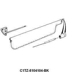 PADDED SUN VISOR - 61-66 F-100/F-350, BLACK  FITS RH OR LH