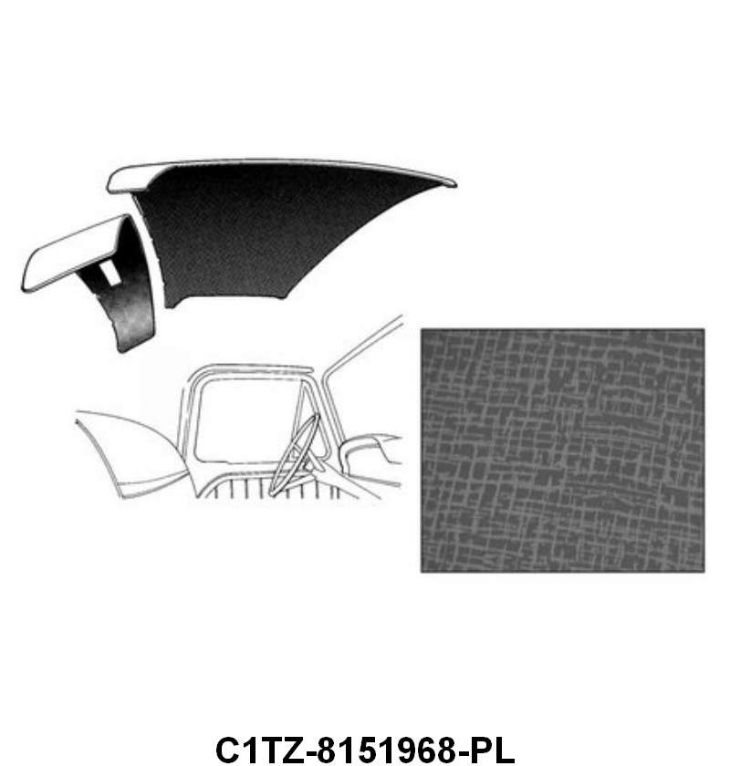 NON-PERFORATED HEADLINER - 61-64 F-100-250 NON-PERFORATED W/CLIPS 2 PIECES