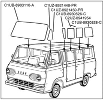 FRONT BODY SIDE WINDOW SEALS - 61-67 ECONOLINE VAN