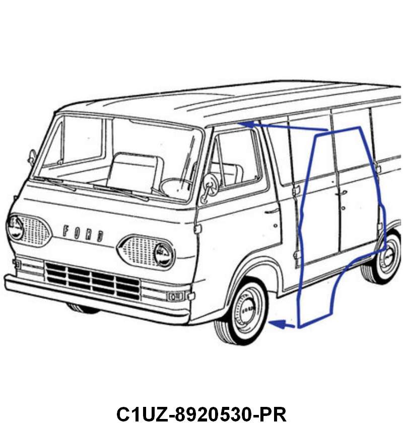 FRONT DOOR SEALS - 61-67 ECONOLINE