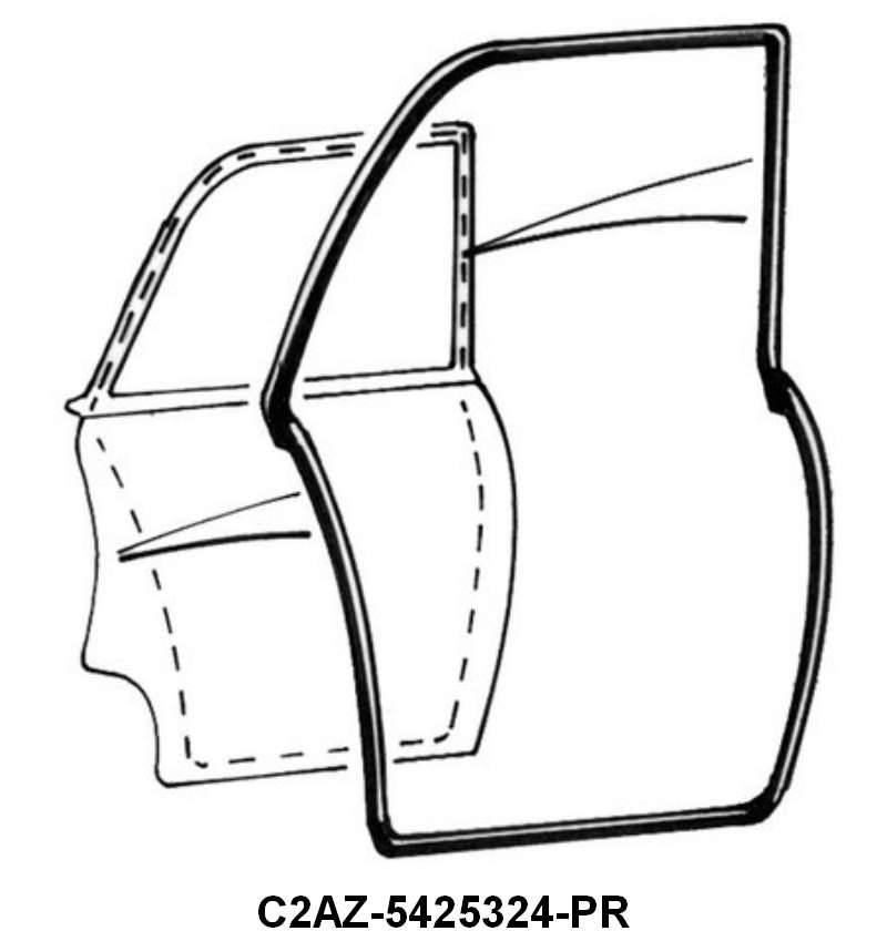 REAR DOOR SEALS - 62 GALAXIE 4DR SEDAN #54