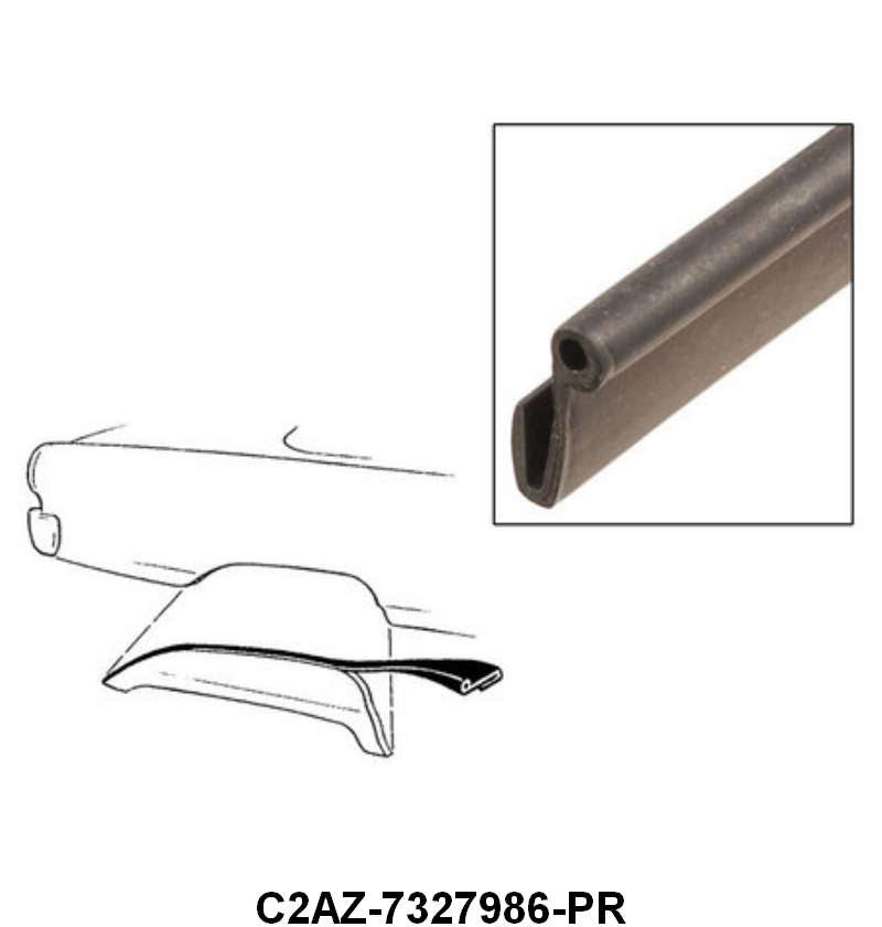 FENDER SKIRT RUBBER SEAL FOR ORIGINAL SKIRTS - 61-64 GALAXIE