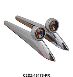 FRONT FENDER TOP ORNAMENTS - 62-63 FALCON/RANCHERO