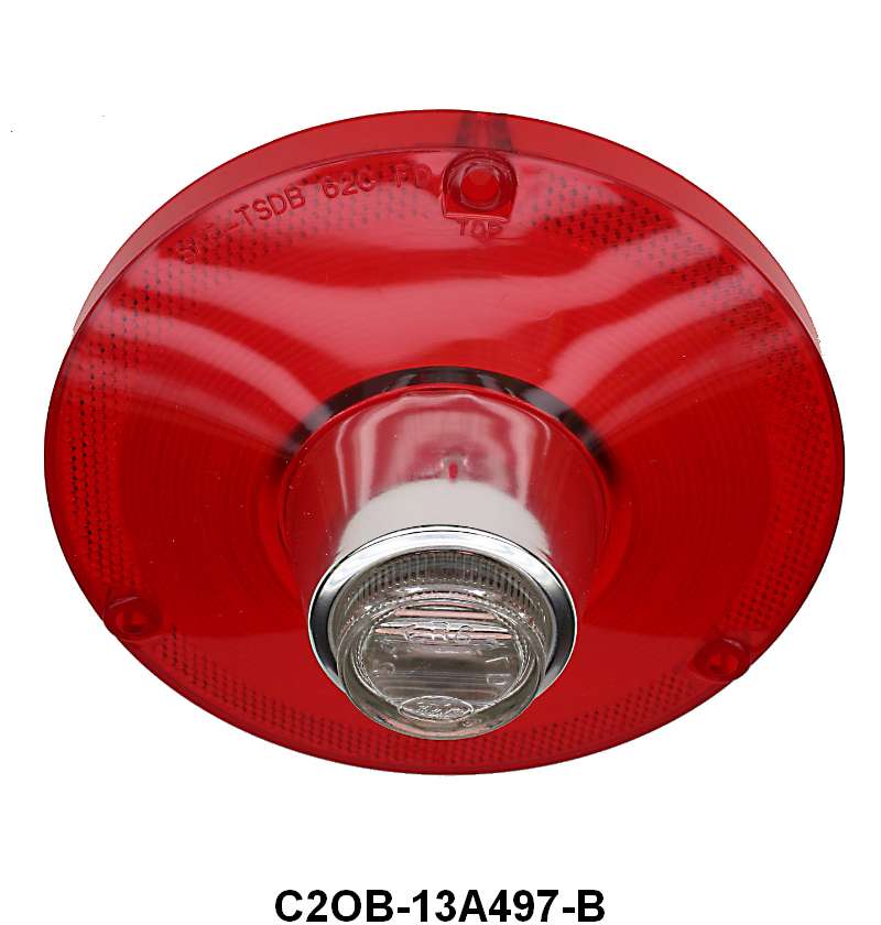 TAIL LIGHT LENS WITH FOMOCO SCRIPT - 62 FRLN, 63 FLCN/RANCH W/BACK UP