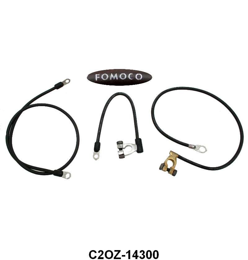 FORD SCRIPT BATTERY CABLE SET - 62-63 FAIRLANE 6cyl & V8, 64-65 FAIRLANE 6cyl