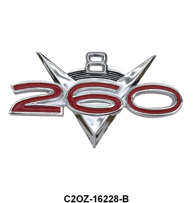 ENGINE SIZE FENDER EMBLEM - 62-63 FRLN, 63 FLCN/RANCHERO "260"