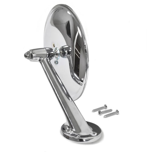 CHROME OUTSIDE MIRROR - 61-67 ECONOLINE LH WITH 6" ROUND HEAD