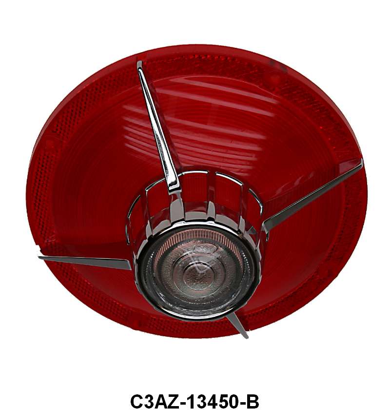 TAIL LIGHT LENS WITH FoMoCo SCRIPT - 63 GALAXIE 500 OR 500 XL WITH BACK UP