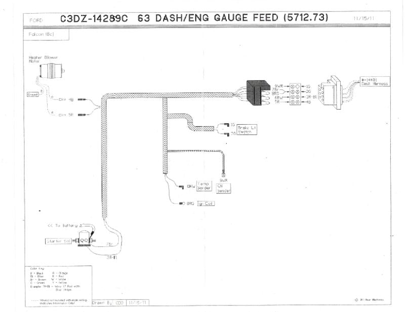 FIREWALL TO ENGINE HARNESS - 63 FALCON/RANCHERO 260