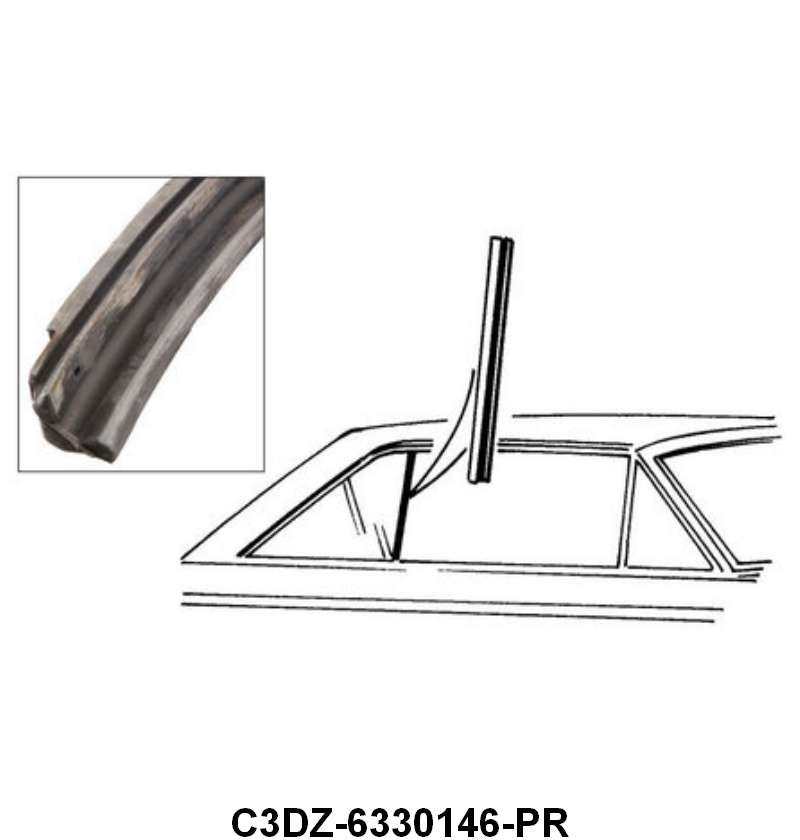 FRONT EDGE OF QUARTER WINDOW SEALS - 63-65 FALCON/COMET HARDTOP