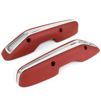 ARM RESTS WITH TRIM - 63-64 DELUXE FALCON & RANCHERO RED
