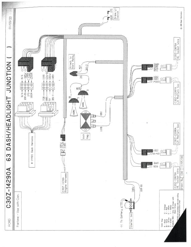 FIREWALL TO HEADLIGHT HARNESS - 63 FAIRLANE
