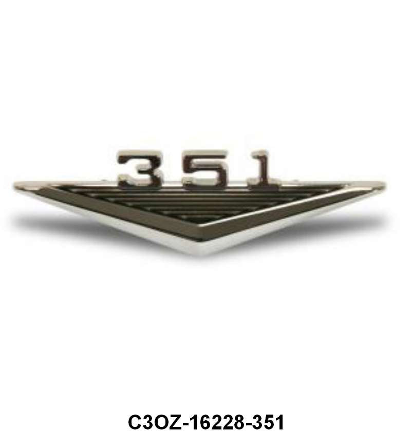 ENGINE SIZE EMBLEM - 64-65 FLC, 65-66 MUST, 63-64 FRL, "351"