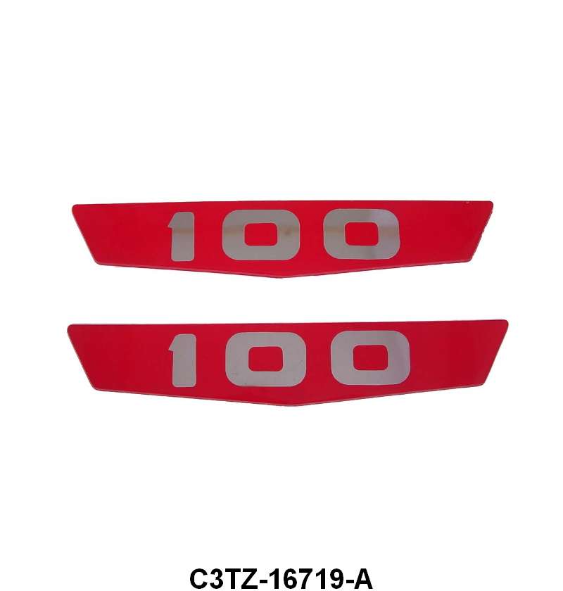 HOOD SIDE EMBLEM PLASTIC INSERT - 63-64 PICKUP "100"