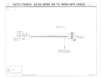 WIPER SWITCH TO WIPER MOTOR HARNESS - 63-64 F-100/250 5 TERMINAL SWITCH