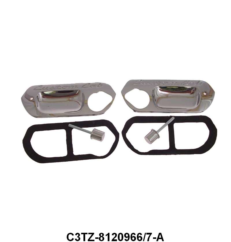 "CUSTOM CAB" OUTSIDE DOOR HANDLE PLATES - 61-66 F-100/F-350