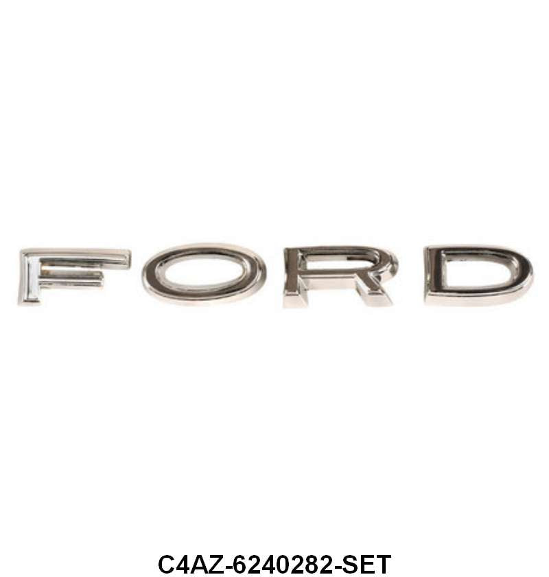 TRUNK OR DECK LID "F.O.R.D." LETTERS - 64 GLX EXCEPT WAGON