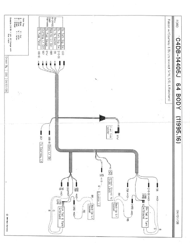 TAIL LIGHT WIRING HARNESS - 64 FALCON (EX WAGON,RANCHERO)