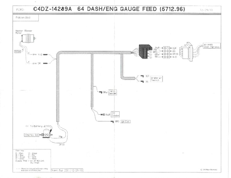FIREWALL TO ENGINE HARNESS - 64 FALCON/RANCHERO 144,170,200