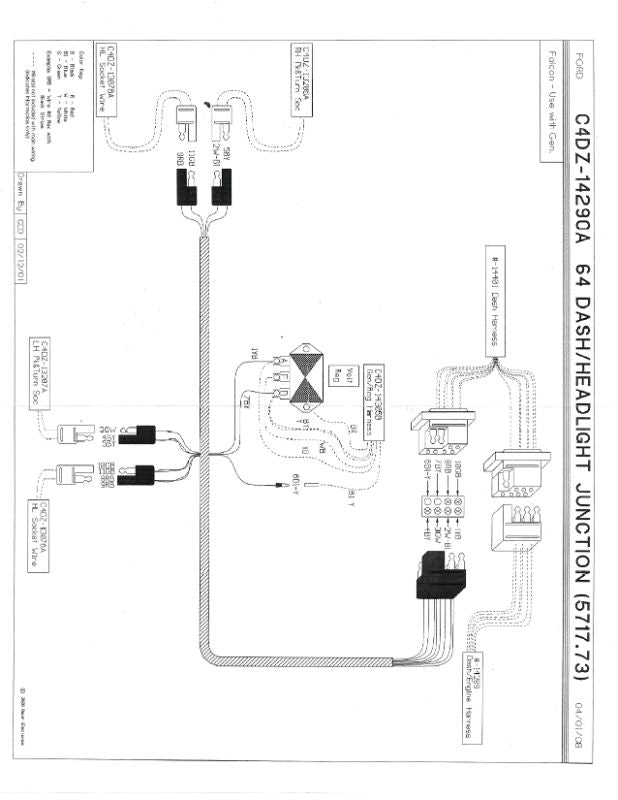 FIREWALL TO HEADLIGHT HARNESS - 64 FALCON/RANCHERO