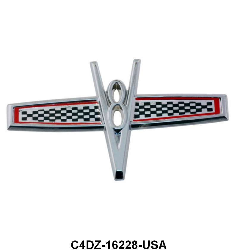 FENDER EMBLEM/SCRIPT - 63-64 FALCON SPRINT "V8" USA MADE