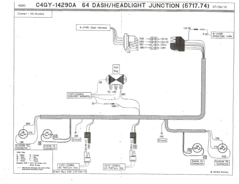 FIREWALL TO HEADLIGHT HARNESS - 64 COMET