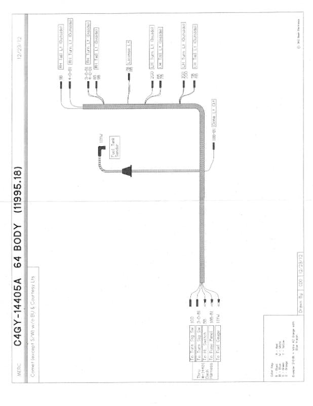 TAIL LIGHT WIRING HARNESS - 64 COMET (EX-WAGON) WITHOUT BACKUP