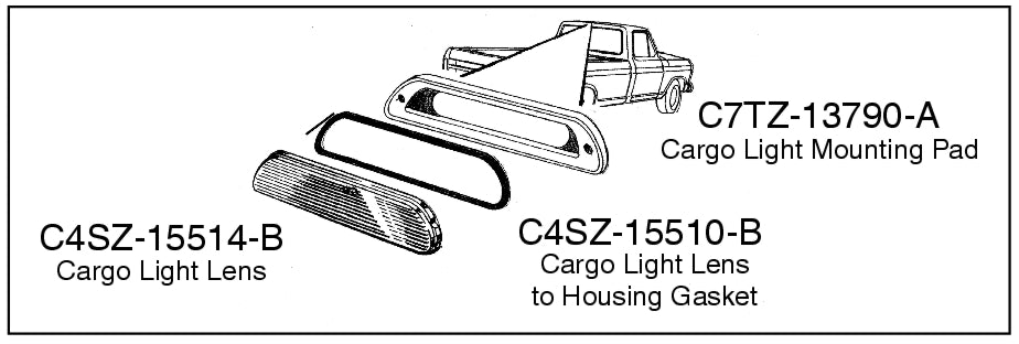 CARGO LIGHT LENS/BACK UP LENS GASKET - 67-77 F-100/F-350,64-66 TBIRD
