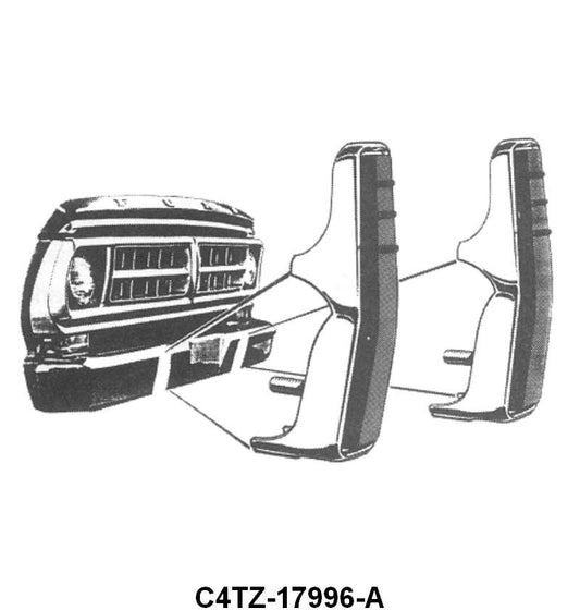 CHROME FRONT BUMPER GUARDS WITH PADS - 64-77 F-100/F-350