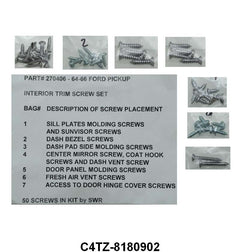 INTERIOR TRIM SCREW SET - 64-66 F-100/F-350  149 pcs