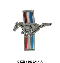 GLOVE BOX DOOR EMBLEM - 64-65 MUSTANG, CURVED