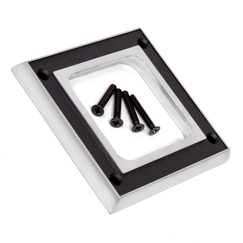 DELUXE SHIFT BOOT BEZEL - 65-68 MUSTANG, 3 spd ,4 spd SATIN CHROME