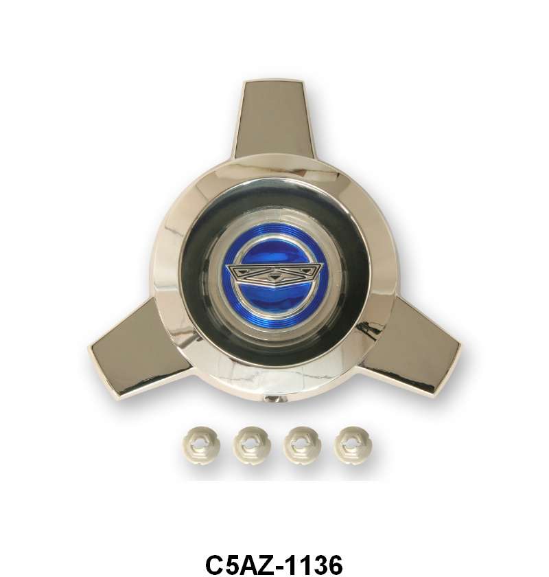 WIRE WHEEL HUB CAP SPINNER - 65-68 PASS BLUE, FOR 14", 4 MOUNTING STUDS