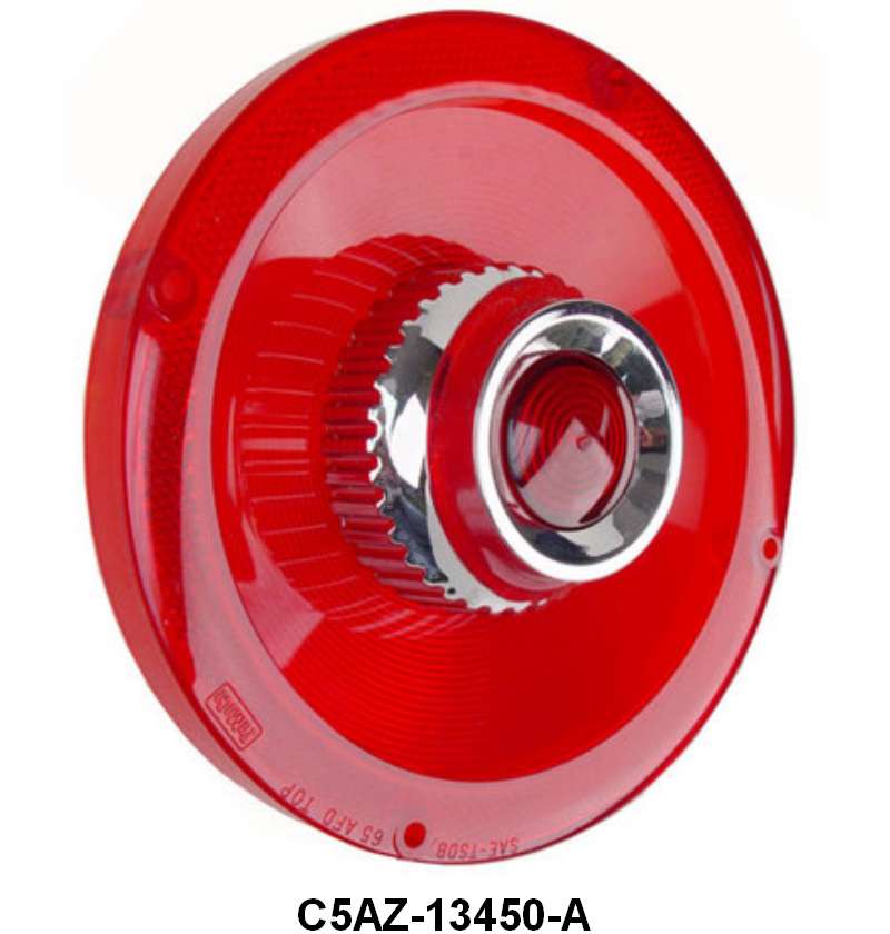 TAIL LIGHT LENS WITH FOMOCO SCRIPT - 65 CUSTOM W/O BACK UP