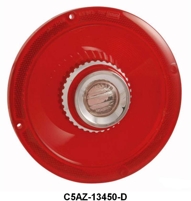 TAIL LIGHT LENS WITH FOMOCO SCRIPT - 65 CUSTOM W/BACK UP