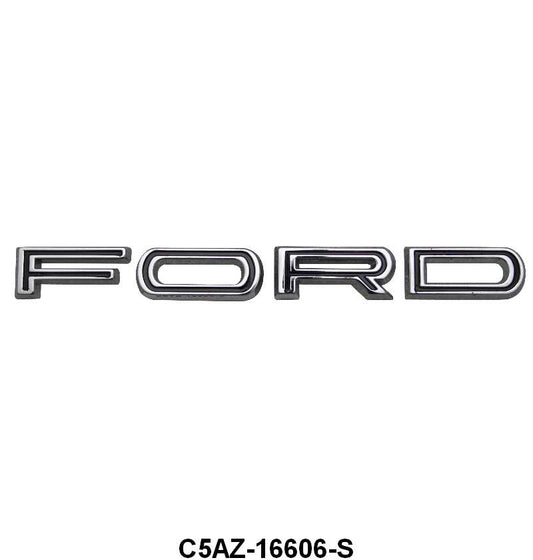 "F.O.R.D." LETTERS - 65 GLX HOOD, 66-67 FAIRLANE/FALCON HOOD OR TRUNK