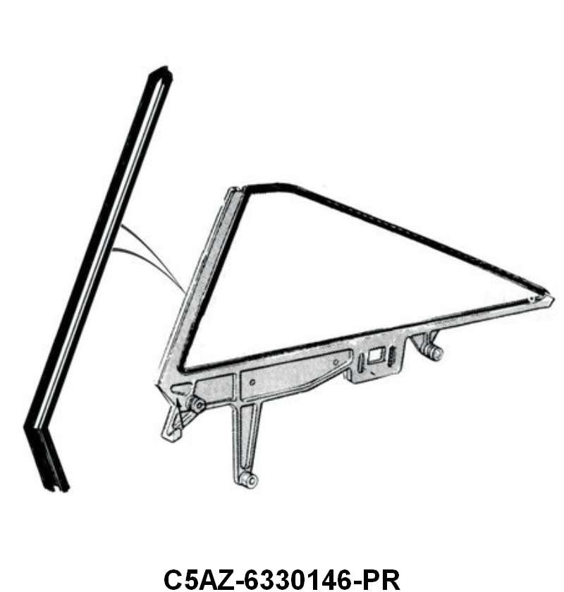 FRONT EDGE OF QUARTER WINDOW SEALS - 65-68 GLX CONV,65-66 FASTBACK,68 HARDTOP