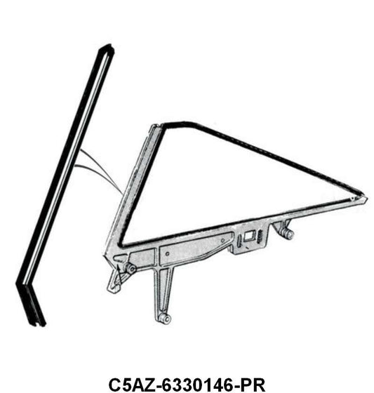 FRONT EDGE OF QUARTER WINDOW SEALS - 65-68 GLX CONV,65-66 FASTBACK,68 HARDTOP